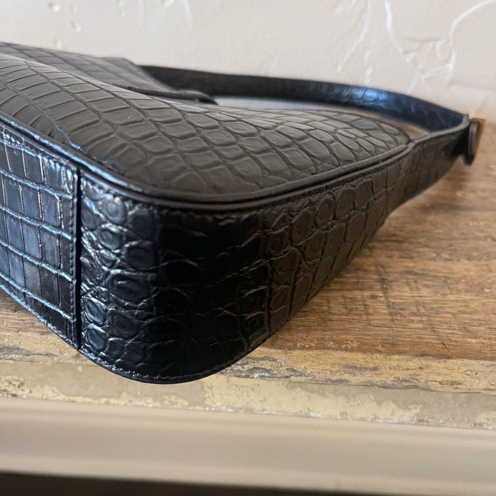 Saint Laurent Croc Print Shoulder Bag - Picture 3 of 15